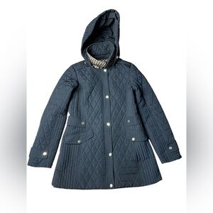 London Fog Black Diamond Quilted Hooded Jacket - Size S